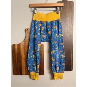 Frugi Multicolor Cobalt Big Cats Print Organic Cotton Parsnip Pants Size 4-5